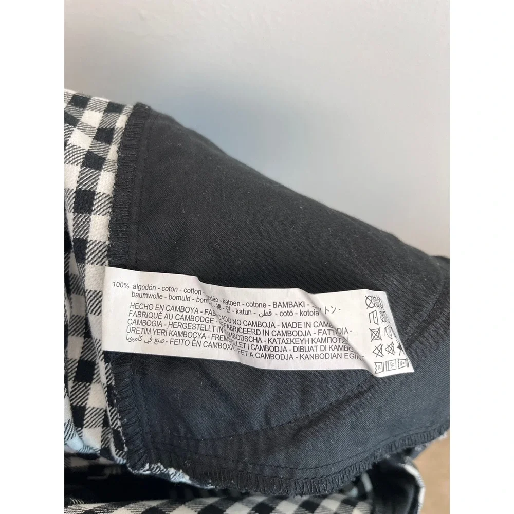 Zara Black White Gingham High Waisted Pleated Tapered Pants Size M - Picture 9 of 9